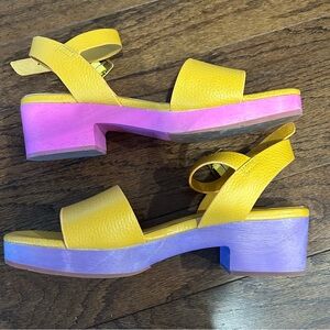 Charlotte Stone Yellow and Purple Platform Sandals